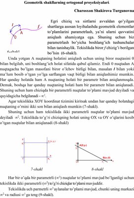 Geometrik shakllarning ortogonal proyeksiyalari