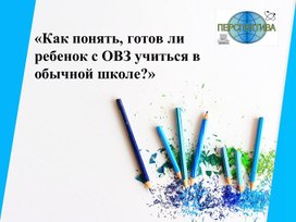 «Как понять, готов ли ребенок с ОВЗ учиться в обычной школе?»