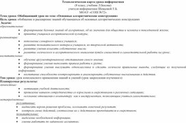 Технологическая карта "Основные алгоритмические конструкции"