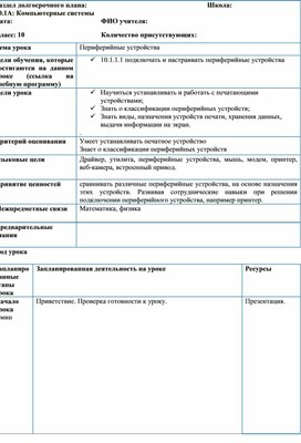 Обложка для материала 4Периферийные устройства_План урока