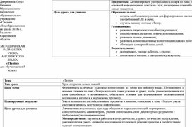 Обложка для материала Методическая разработка урока Theatre 5 класс