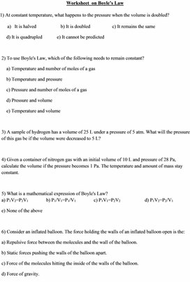 Обложка для материала Physics Grade 10 Gas laws Isoprocesses Worksheet on Boyle's law