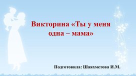 Презентация к занятию, посвященному Дню Матери