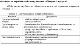 Обложка для материала Облік витрат на виробництво і калькулювання собівартості продукції