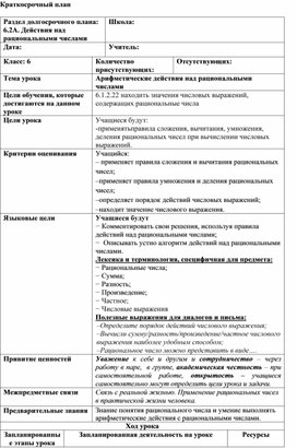 Обложка для материала 16. Арифметические действия над рациональными числами. Вариант 2