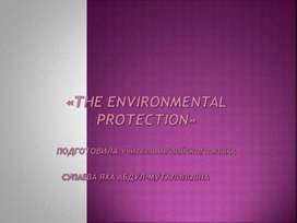 Проект на тему "The environmental protection".
