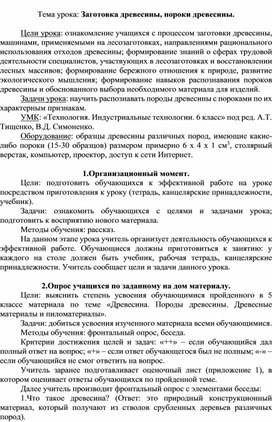 Тема урока: Заготовка древесины, пороки древесины.