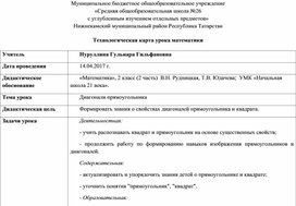 Обложка для материала Урок математики "Диагонали прямоугольника"