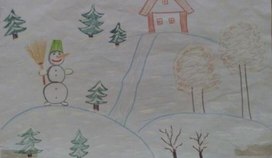 Обложка для материала Рисунок "Довольный снеговичок"