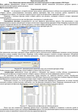 Обложка для материала : Выявление причин повышения доступности ресурсов и их фильтрация в MS Project