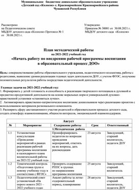 План методической работы