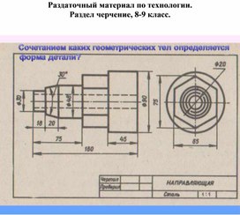 Обложка для материала Технология, раздел черчение 8-9 класс. Раздаточная карточка №52
