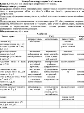 Обложка для материала Конспект урока английского языка по теме "Употребление структуры "Эти / те книги"