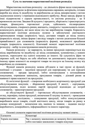 Обложка для материала Суть та значення маркетингової політики розподілу