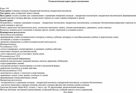 Обложка для материала Конспект урока математики в 4 классе "Единицы площади"