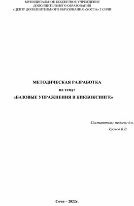 Обложка для материала Базовые упражнения в кикбоксинге.
