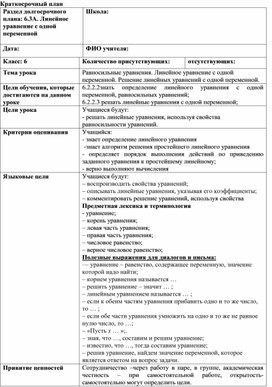 Обложка для материала 5. Равносильные Линейное уравнение переменной. Вариант 1