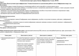 Обложка для материала Технологическая карта по информатике "Человек в мире информации"