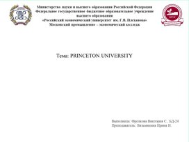 Обложка для материала PRINCETON UNIVERSITY