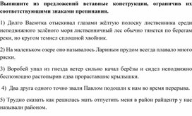 Обложка для материала Проверочная работа по теме "Вставные конструкции" 8 класс