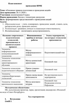 Правила проведения акции образец