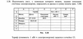 Материал по информатике задание и упражнения по Excel