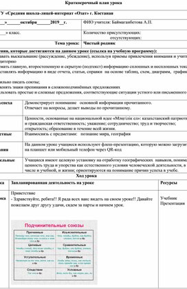 Разработка урока по русскому языку и литературе на тему "Чистый родник" 9 класс
