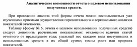 Обложка для материала Аналитические возможности отчета о целевом использовании полученных средств