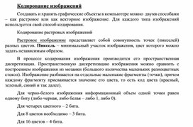 Обложка для материала Кодирование изображений