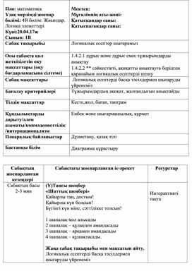 Обложка для материала 1СЛогикалық есептер_ ҚЫСҚА МЕРЗІМДІ ЖОСПАР