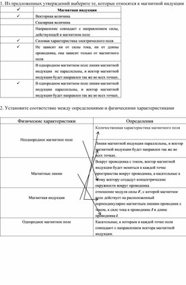 Обложка для материала Магнитное поле_Индукция магнитного поля_Задания для выполнения