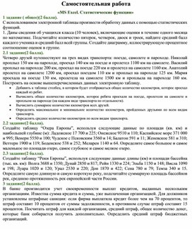 Обложка для материала Практические работы в Excel