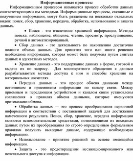 Обложка для материала Информационные процессы