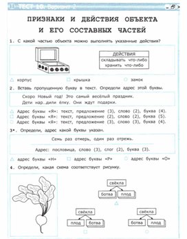 Обложка для материала тест по информатике для  4 кл