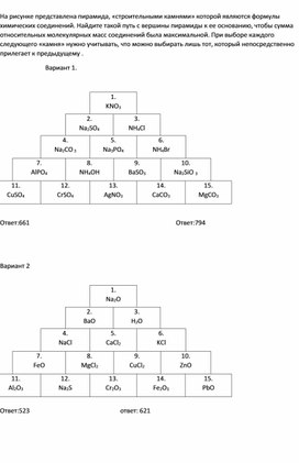 Обложка для материала Карточки для закрепления темы,,Относительная молекулярная масса веществ,,
