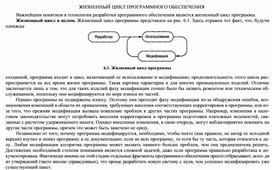 Обложка для материала ЖИЗНЕННЫЙ ЦИКЛ ПРОГРАММНОГО ОБЕСПЕЧЕНИЯ.docx