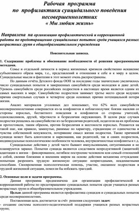 Обложка для материала Рабочая  программа