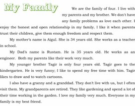 Обложка для материала Speech Pattern "My Family"