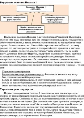 Обложка для материала "Внутренняя политика Николая 1"