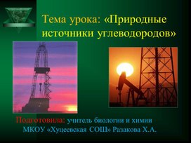 Презентация на тему: "Природные источники углеводородов"