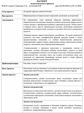 Обложка для материала Педагогический проект  «В дружбе народов единство России»  (в рамках инновационной площадки по проблеме поликультурного образования «Мы дети-России! Мы – дети Поволжья!)«В дружбе народов единство России».