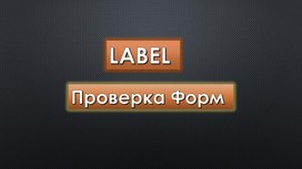 Создание сайтов.8.HTML.Label и проверка форм.