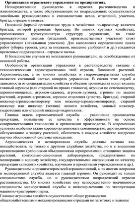 Обложка для материала Организация отраслевого управления на предприятиях