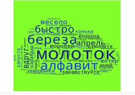 Облако слов по теме "Словарные слова" 2 класс "Школа России"