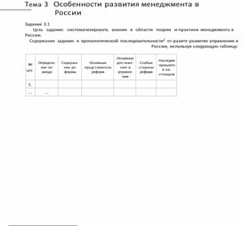 Обложка для материала Тема 3 Особенности развития менеджмента в России