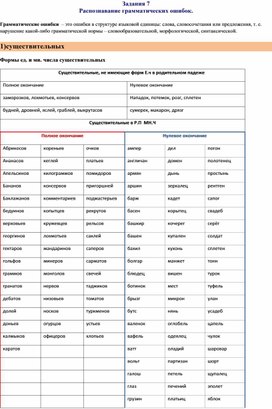 Опорный конспект к заданию7 ЕГЭ по русскому языку