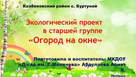 Обложка для материала Презентация "Огород на окне"