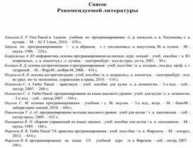 Обложка для материала Список Рекомендуемой литературы