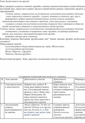 Обложка для материала Будем вместе мы друзья!