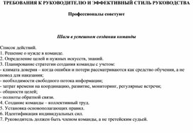 Обложка для материала Шаги в успешном создании команды Список действий.